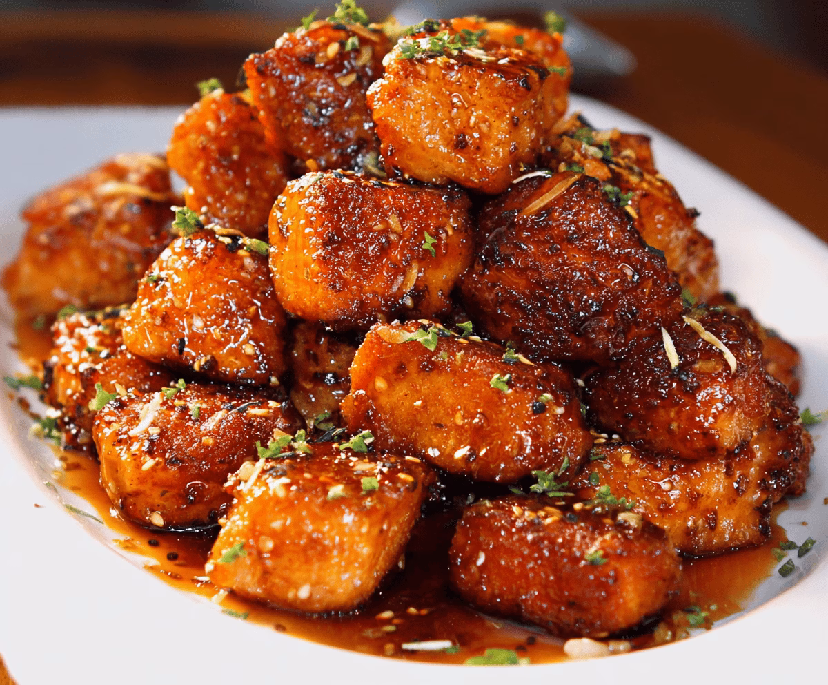 Crispy Honey Garlic Salmon Bites Recipe